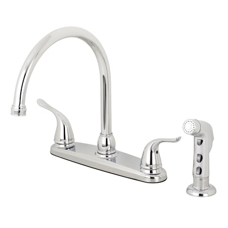 8 Centerset Kitchen Faucet W/ Sprayer, Chrome